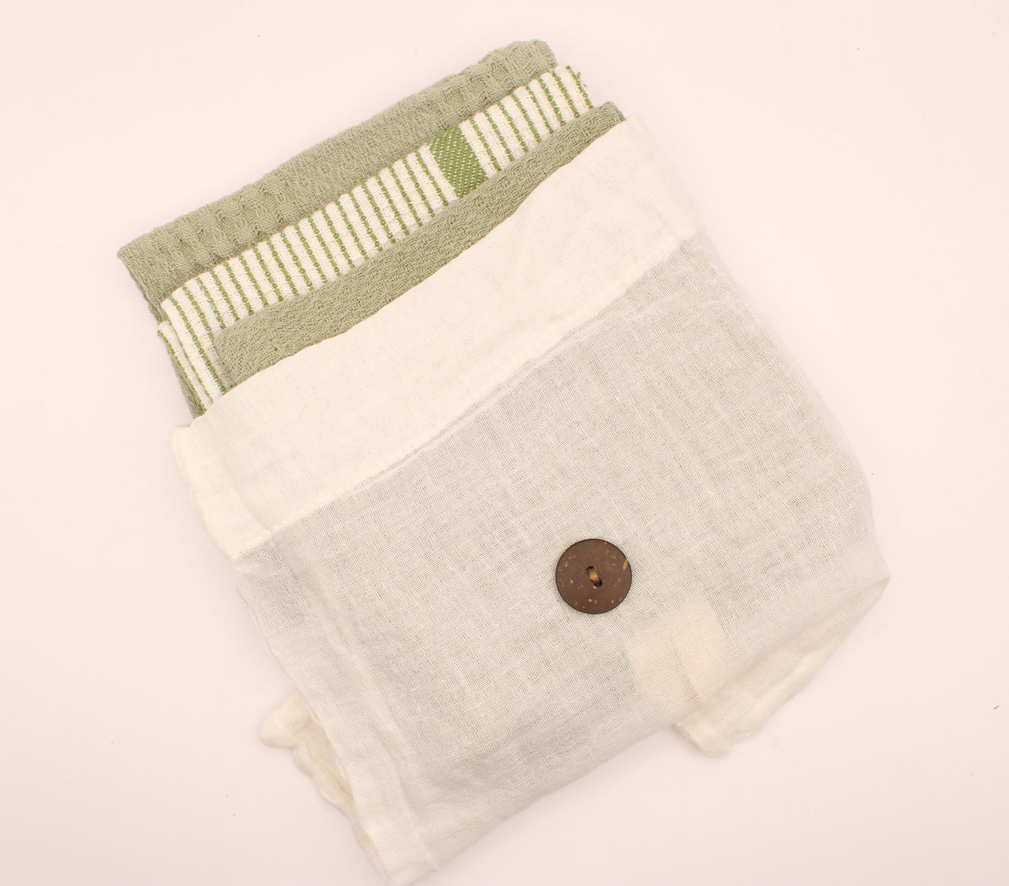 COTTON WAFFLE WEAVE DISH CLOTH SET 3 IN BAG