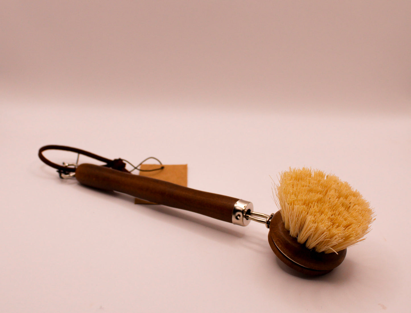 DISH BRUSH W/LEATHER STRAP