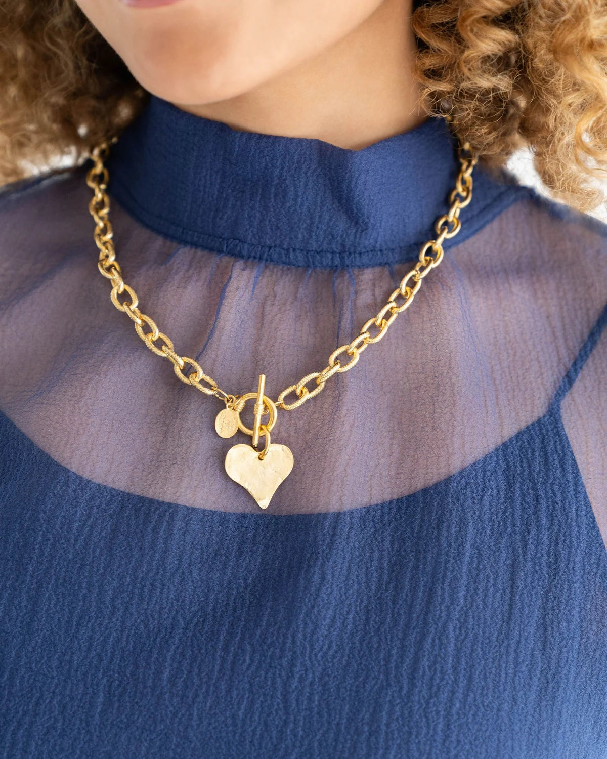 Gold Heart Toggle 20''