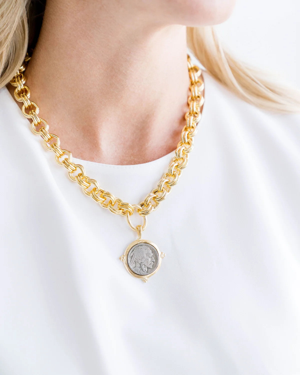 American Indian Head Nickle Necklace